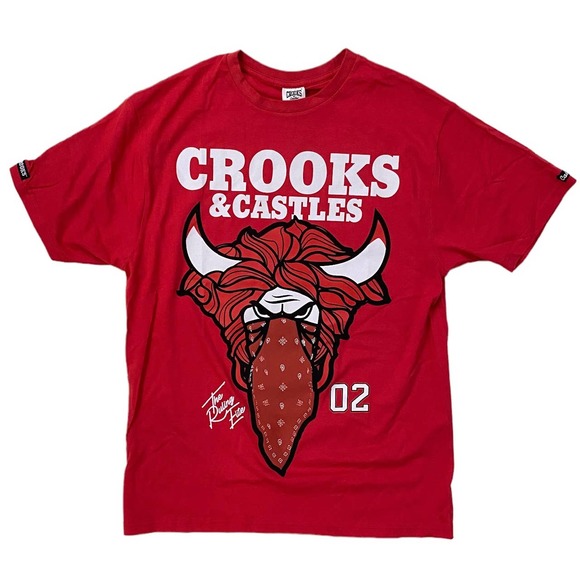 Crooks & Castles Men's Chicago Bulls The Ruling Elite Tee T-Shirt - Red - Picture 1 of 1